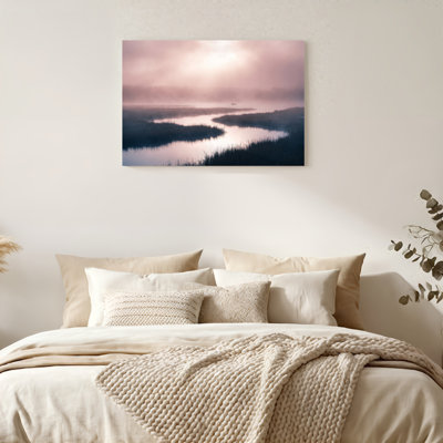"Gallery Wrap", art mural sur toile pour le salon, la chambre à coucher, le bureau ou le vestibule - décoration murale décorative avec rivière brumeuse