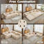 Canapé à compression en tissu chenille, canapé modulaire 3 places Boneless, canapé-lit à plancher convertible-924202423