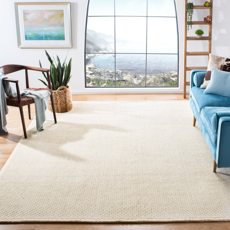 Tapis de couleur unie en laine et sisal Segers Beach, Rectangle 8 pi x 10 pi