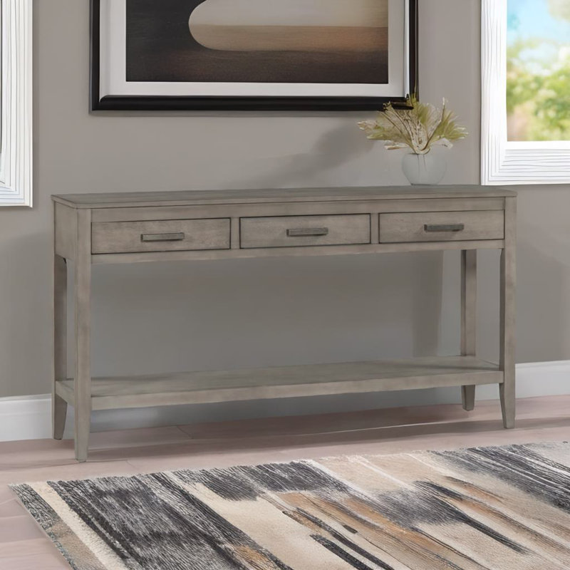 3-drawer Console Table, Gray