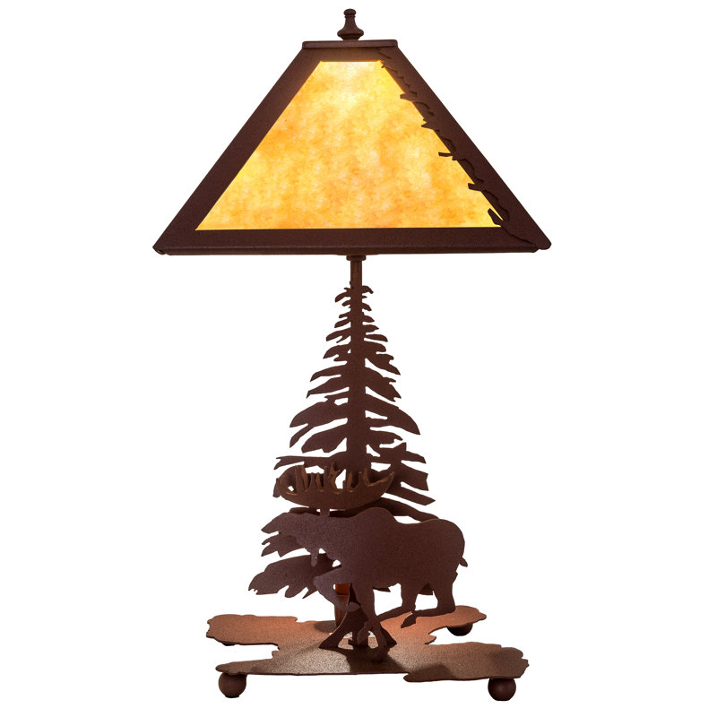 Rustic Lodge Table Lamp, Amber