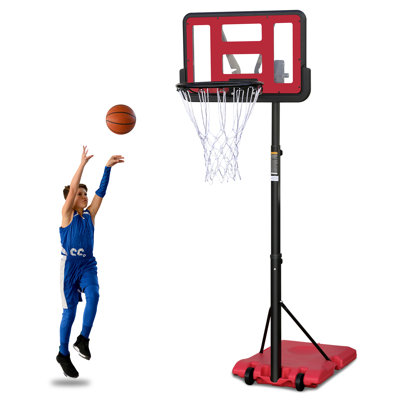 Panier de basketball portatif Roomfitter, hauteur réglable 7,5 à 10 pi, panneau arrière, base stable et roues