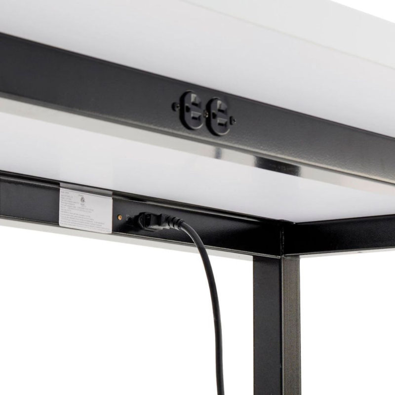 Metal Base Writing Desk with Power Outlet, 42" H  x 96" W x 36" D