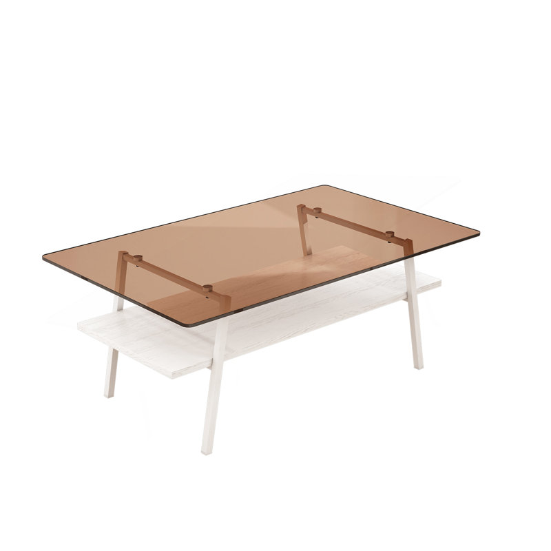  Table basse Shalia, Gris, Blanc