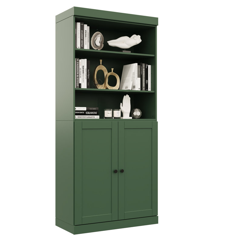 Bibliothèque à 6 tablettes en bois massif Palace Imports, Vert