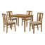Ensemble de salle à manger 5 pièces en bois massif avec chaises rembourrées, parfait pour les espaces de salle à manger compacts et élégants