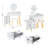 Dressing Table With LED Lights Glass Top Dressing Table With Extendable Side Table 5 Drawers Dressing Table With Mirror And Stool For Bedroom