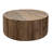 Eray Cocktail Coffee Table, 42 Inch Round Drum Shape, Brown Mango Wood