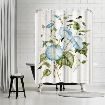71"" x 74"" Shower Curtain, Morning Glories by Shealeen Louise -  East Urban Home, B06AE6E785964EA1A7873A12CCD410D3