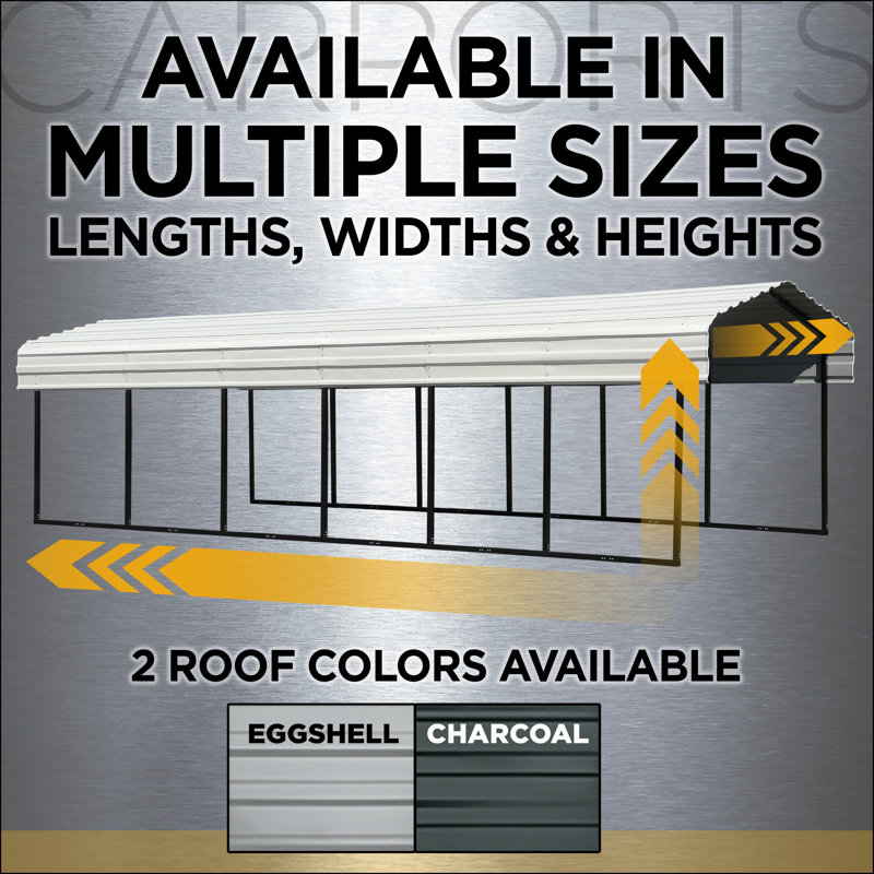 Galvanized Steel Carport, 20X29X9