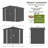 Comhoma Shed Outdoor Storage Shed Metal, Lockable Doors Tool Sheds With Sloping Roof, Steel Garden Shed With Air Vent For Backyard, Patio, Lawn, Poolside(Grey,8'X6')-124890433-124890432