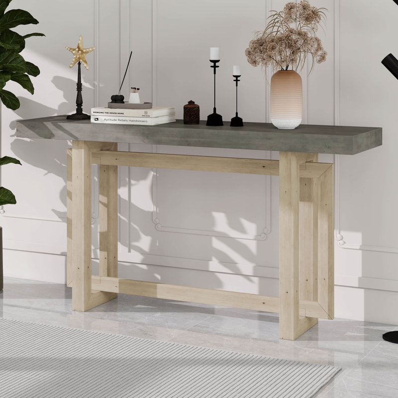 Console très longue pour le vestibule, canapé moderne en bois avec cadre en bois massif, table de vestibule rectangulaire unique