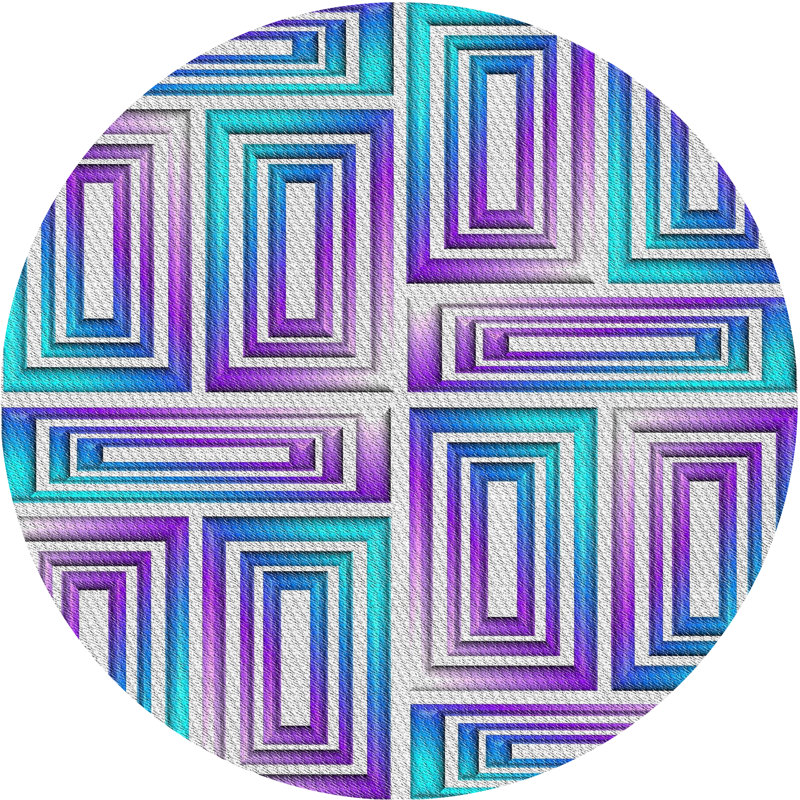 Geometric Indoor Rug, Round 4'