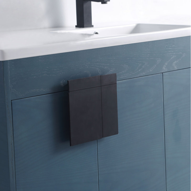 Ensemble de meuble-lavabo simple 48 po Maisie, Noir, Bleu français