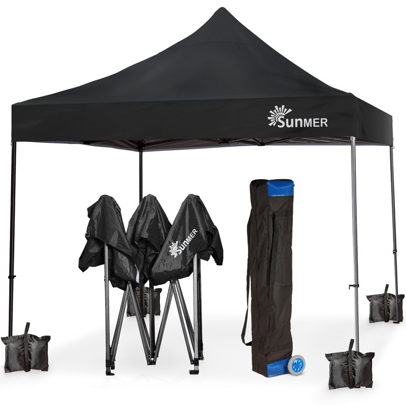 SUNMER 3m x 3m Steel Pop-Up Gazebo, Black