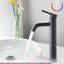 Robinet de salle de bain à poignée simple - noir mat, 1 trou, matériaux de construction longs en acier inoxydable-128134530