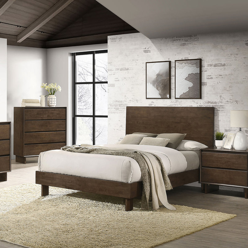 Commode 4 tiroirs brun chaud