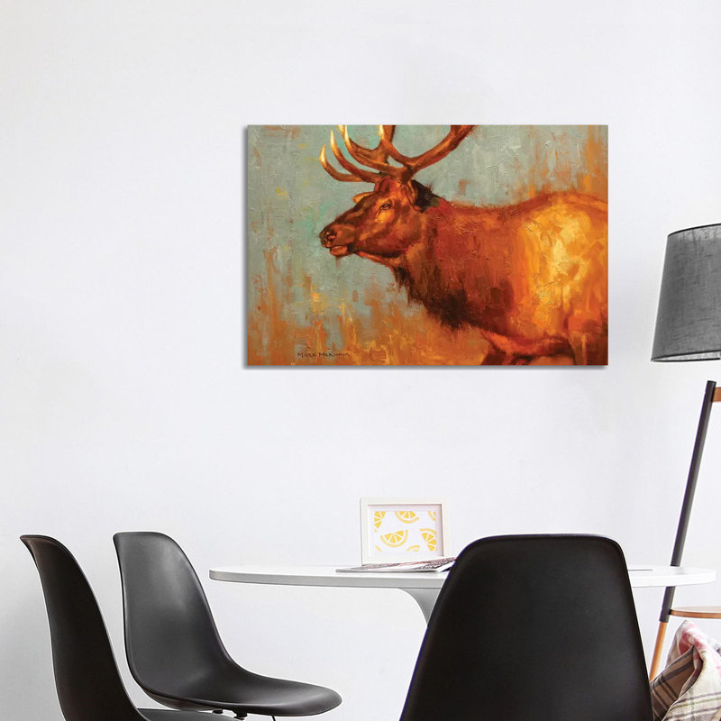 Timber Bull 1 Piece Painting on Canvas, 66.04cm H x 101.6cm W x 1.91cm D, Wrapped Canvas