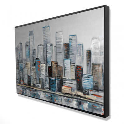 Abstract urban skyline - 24"x36" Framed canvas