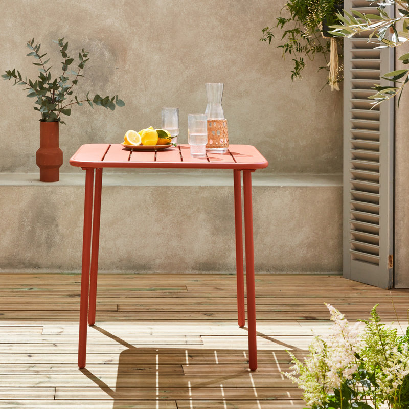 Pyrros Metal Dining Table, Terracotta