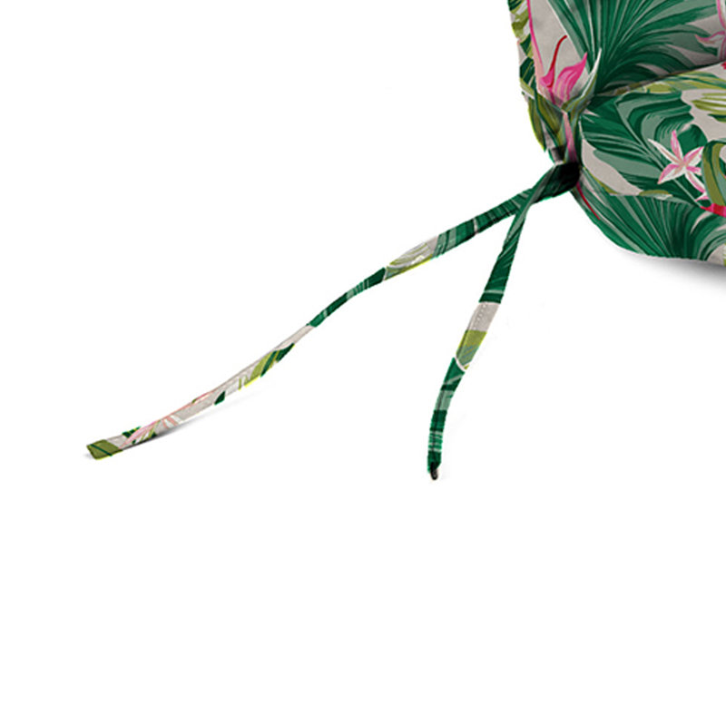 72" x 22" Outdoor Chaise Lounge Cushion with Ties and Loop, Hibiscus Cider Floral
