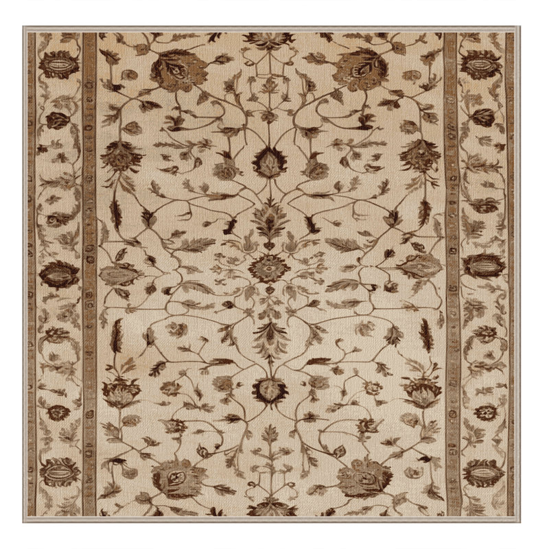 Machine Washable Persian Brown Area Rug, Square 3'