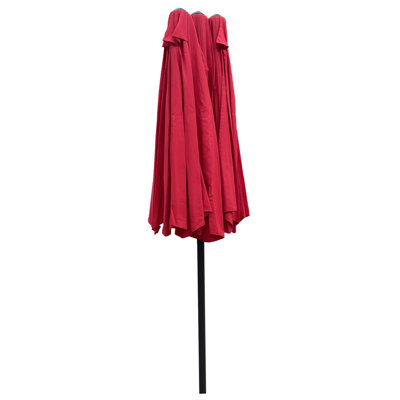 Parasol double imperméable à double face avec parasol imperméable avec manivelle et évents pour terrasse de jardin