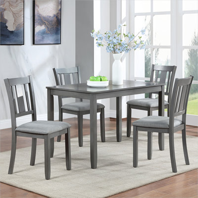 Ensemble de 4 chaises d'appoint rembourrées en lin gris froid avec siège rembourré, structure en bois d'hévéa de 36 po de hauteur pour la cuisine ou le salon