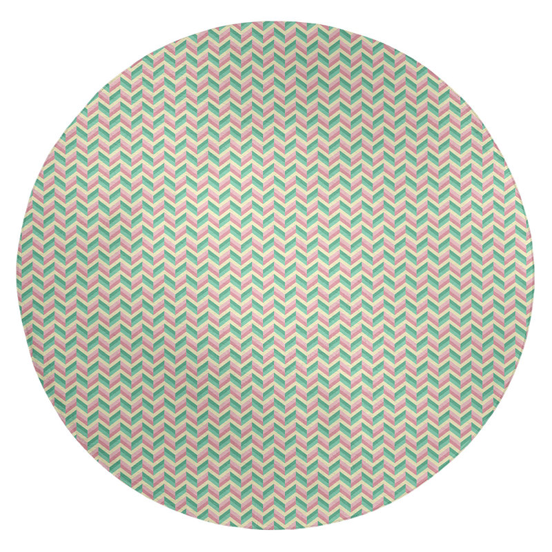 Chenille Chevron Indoor Rug, Round 5'