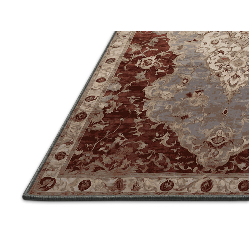 Tapis gris soyeux et moelleux, Rectangle 7 pi x 9 pi