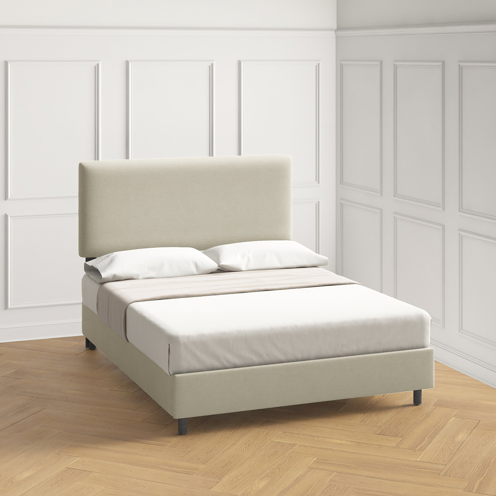Eisley Upholstered Headboard, Queen, Classic Talc Linen
