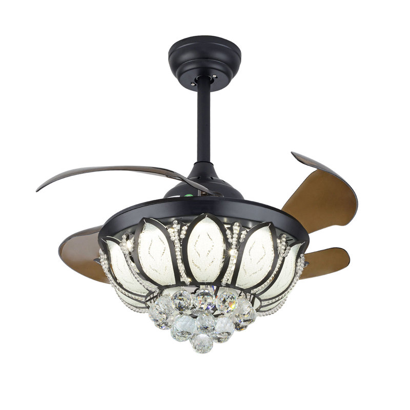 36'' Crystal Ceiling Fan Light with Remote Control