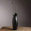 Vase | Vase noir Longpi Pottery | Décoration tribale fabriquée à la main | 3,5 x 3,5 x 11,5 po