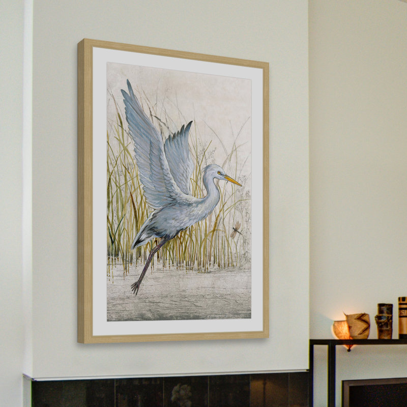 «Heron Sanctuary I», reproduction encadrée, H 18 po x l 12 po x P 1,5 po