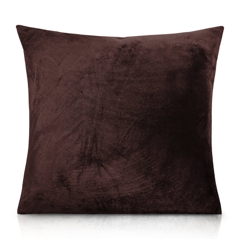 Aspire Homeware Square Plain Velvet Scatter Cushion Cover, Brown, Pack of 4