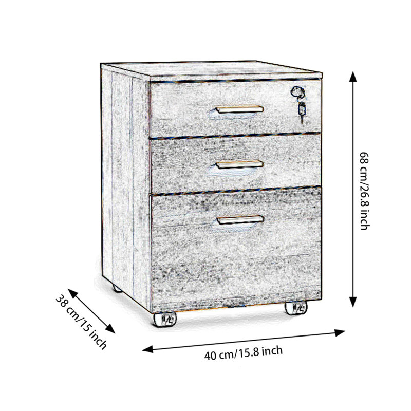 Marnyn 16.9'' Wide 3 -Drawer File Cabinet