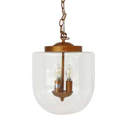 Kitchen Island Pendant Lamp - Rose Gold - Clear Glass