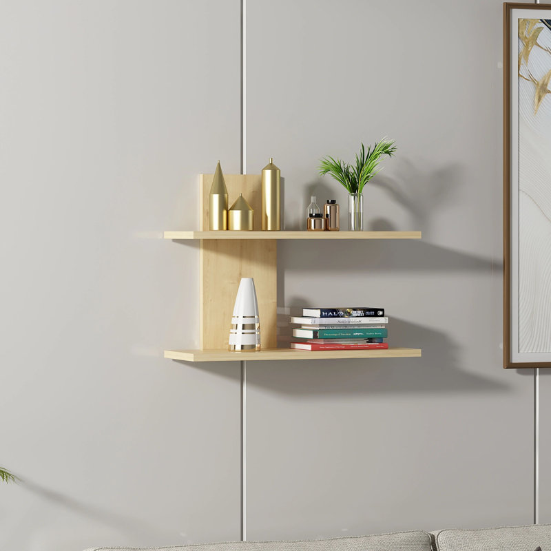 Concettino 2 Piece Floating Shelf, Oak