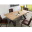 Solid Wood Top Metal Base Dining Table-64126007-64126008-64126009