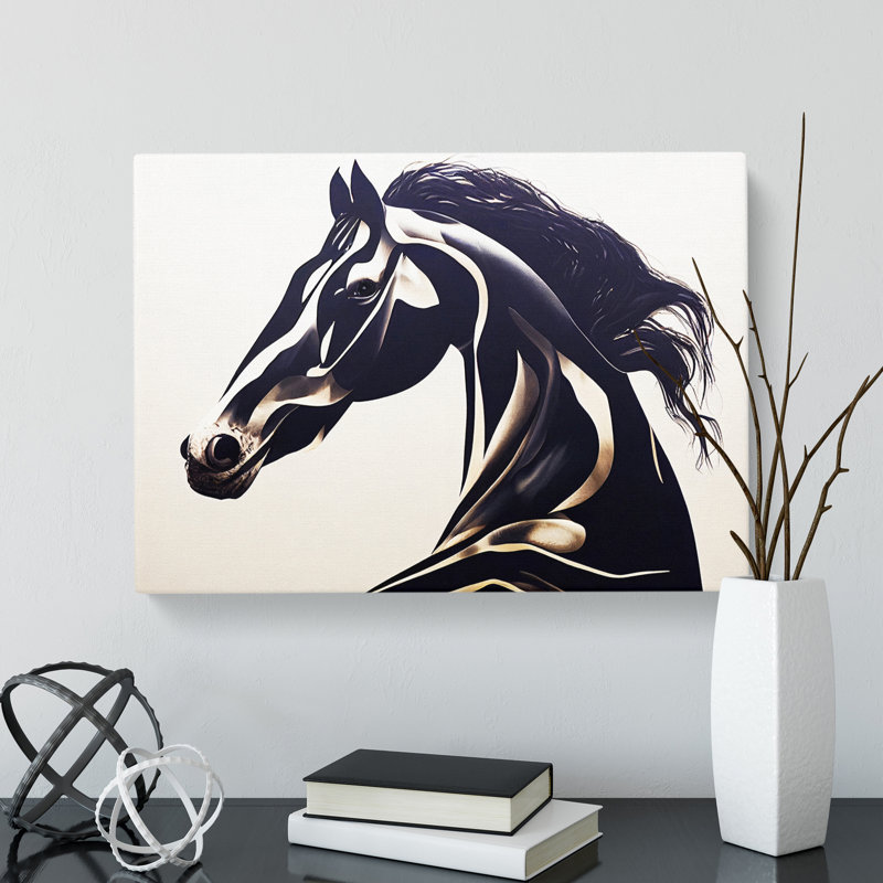 Striking Horse - Wrapped Canvas, 50cm H x 76cm W x 3cm D