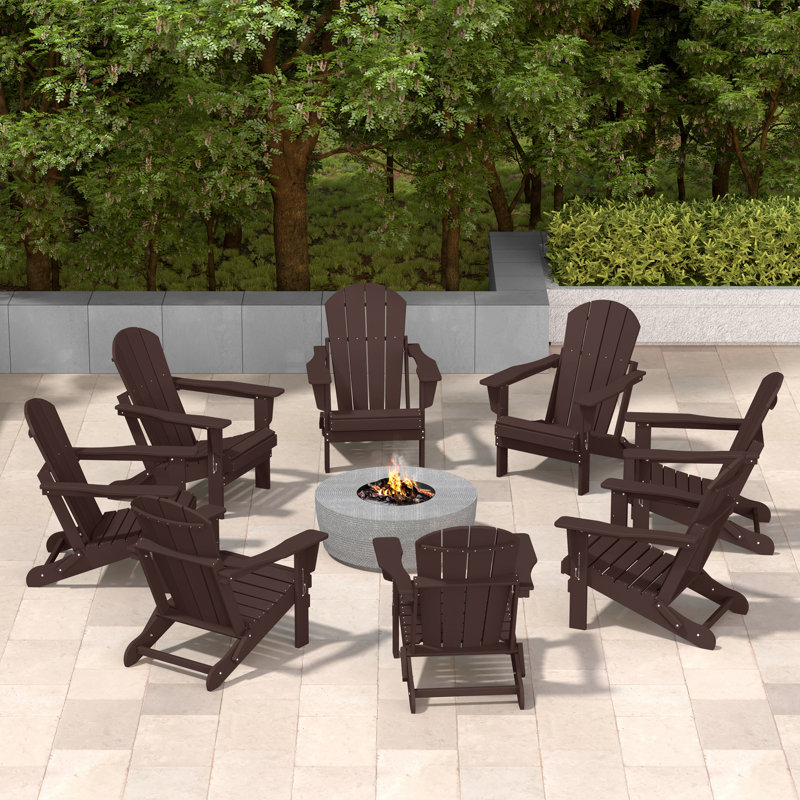 Chaise Adirondack pliante Vinnie, Marron foncé