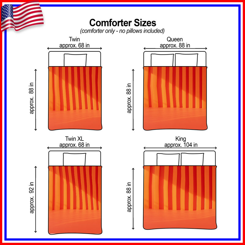 Orange Vertical Stripes Comforter, Twin Extra Long