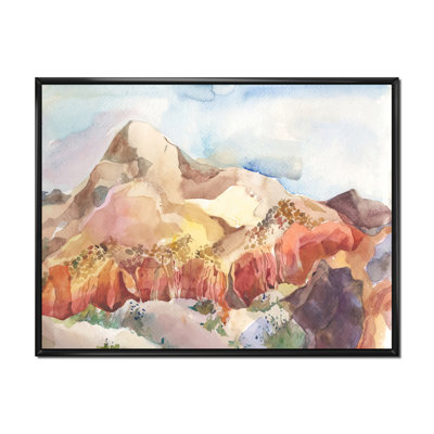 Paysage de montagne en couleurs d'automne - Peinture sur toile