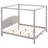 King Size Canopy Platform Bed With Headboard And Support Legs