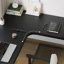 Bureaux noirs en bois massif en forme de L-108213430-108213429