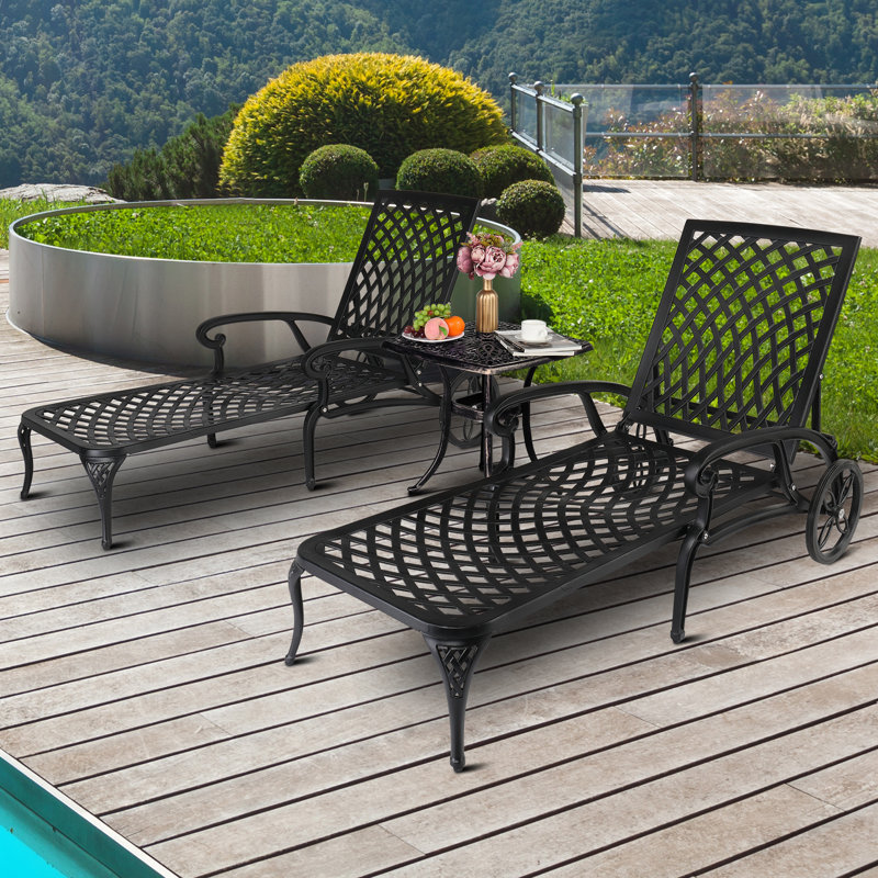 Chaise longue inclinable 48,4 po Bauder, Noir