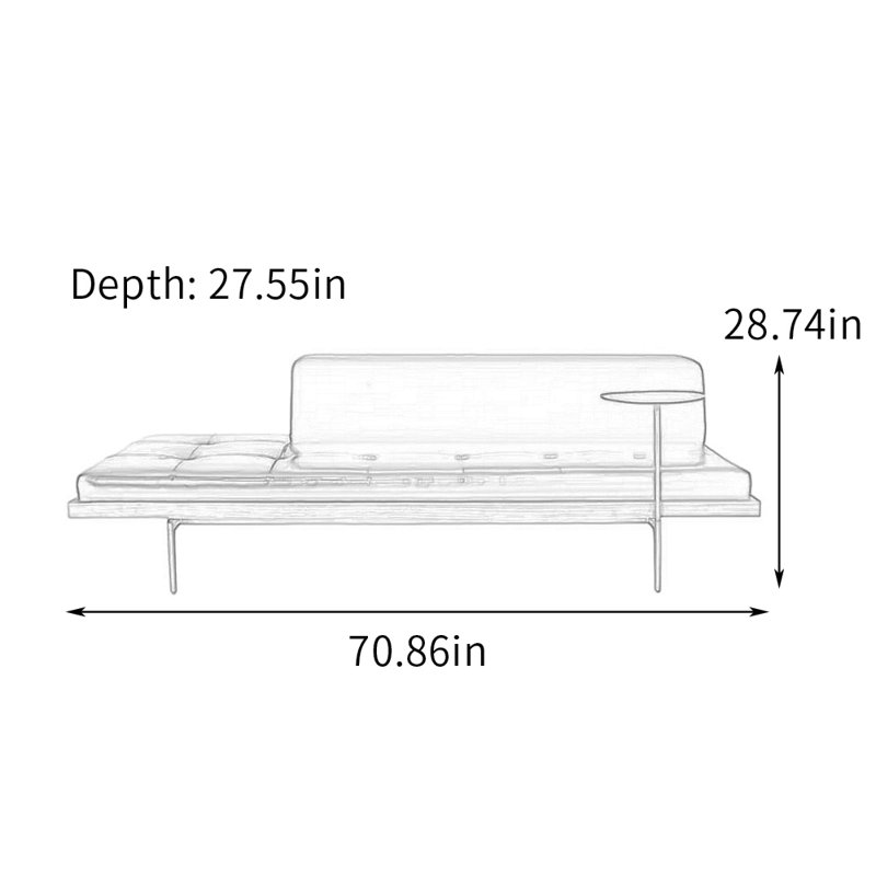 Chaises longues confortables en simili cuir avec plateau Comfy, Retour à droite