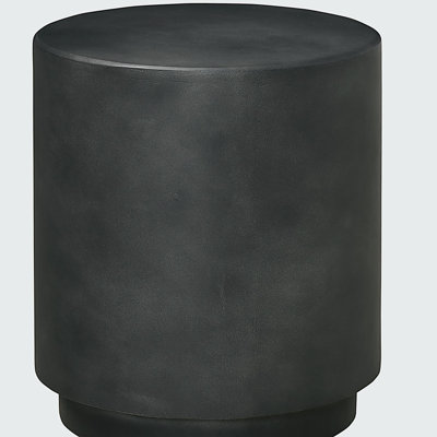 Round Side Table, Lightweight Accent Table with Concrete Finish, End Table with 4 Adjustable Feet for Indoor, Outdoor
