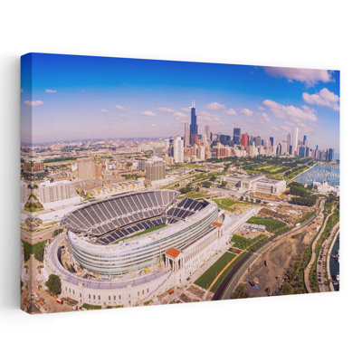 Aerial View Of A Stadium Soldier Field Chicago Illinois Usa Abstract Contemporary Architecture City Art