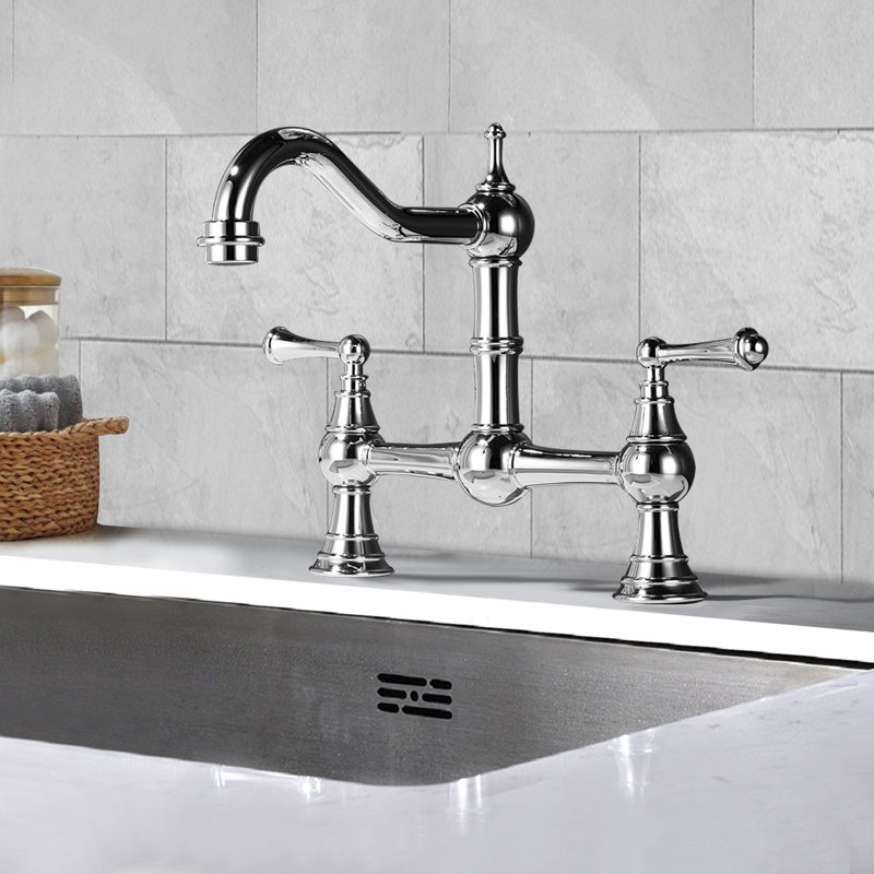 Robinet de pont avec accessoires, Chrome